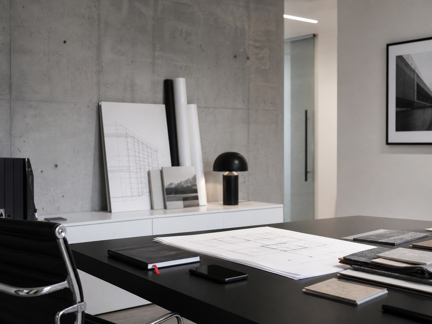 Ruhiges Architekturstudio für Beratung und Kontakt